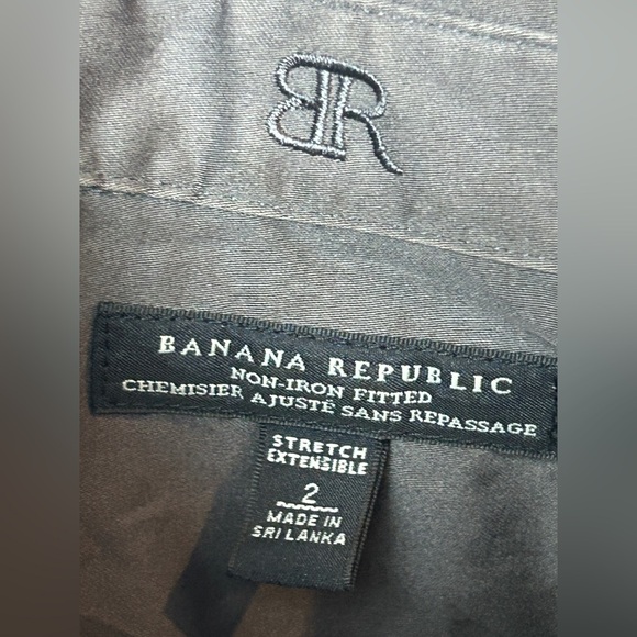 Banana Republic chemise button up long sleeve top in silvery grey size 2 no iron - Picture 6 of 6